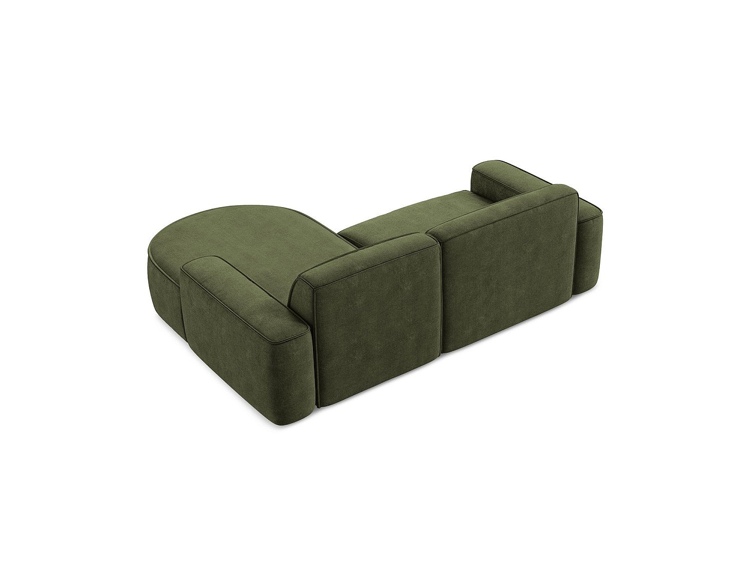 Canapé modulable 5 places vert tissu