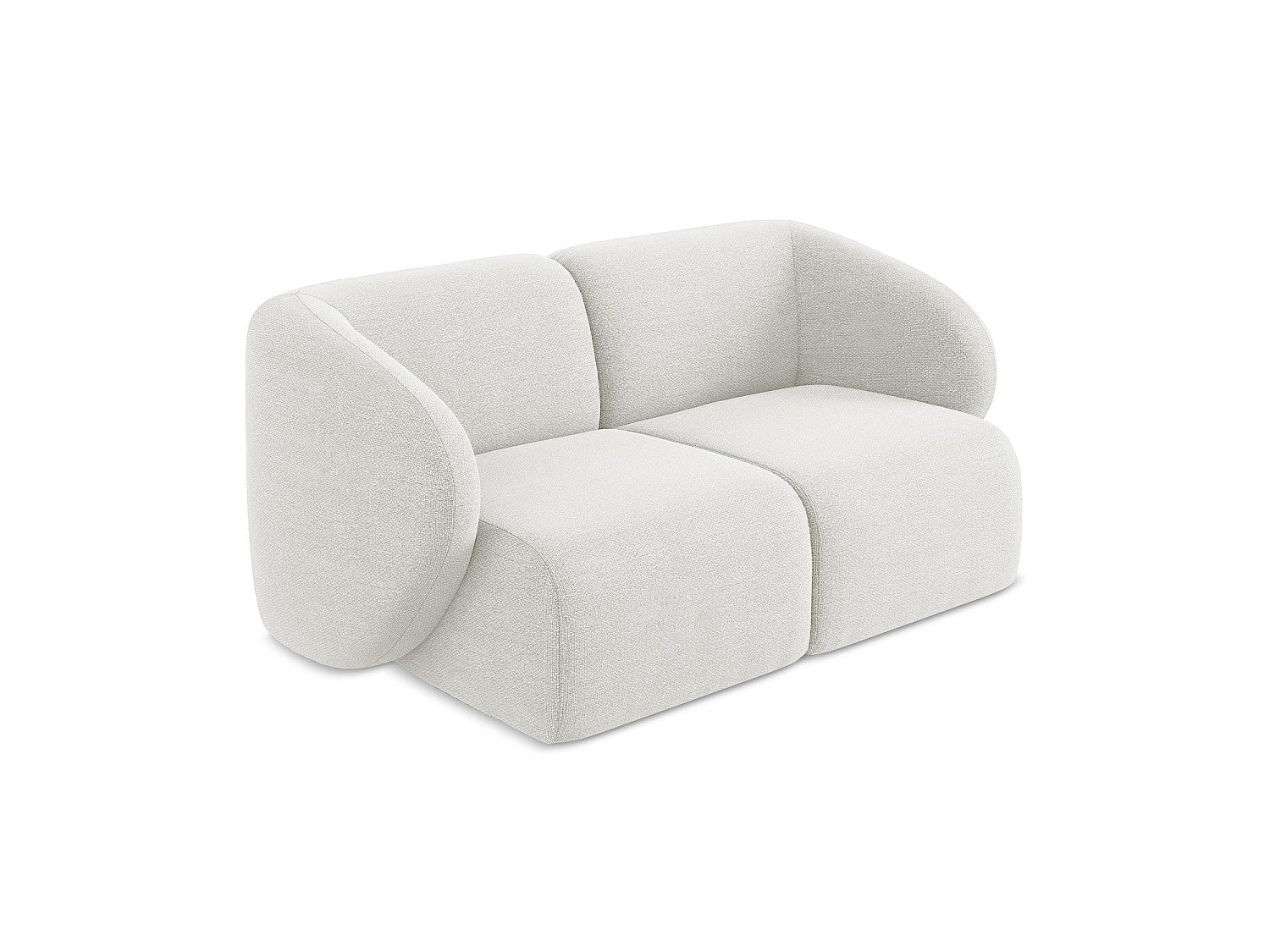 Canapé modulable 2 places blanc tissu