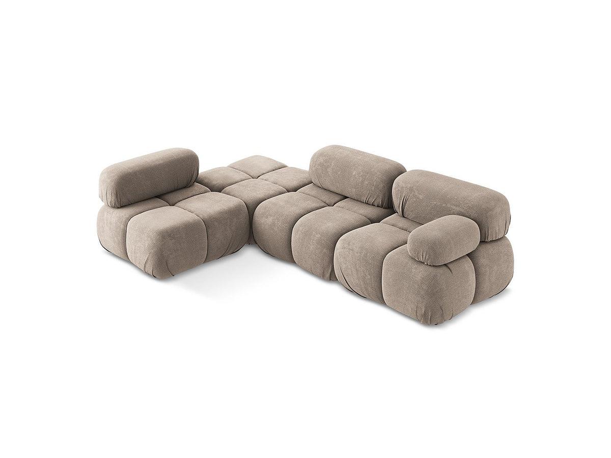 Canapé modulable 3 places beige tissu