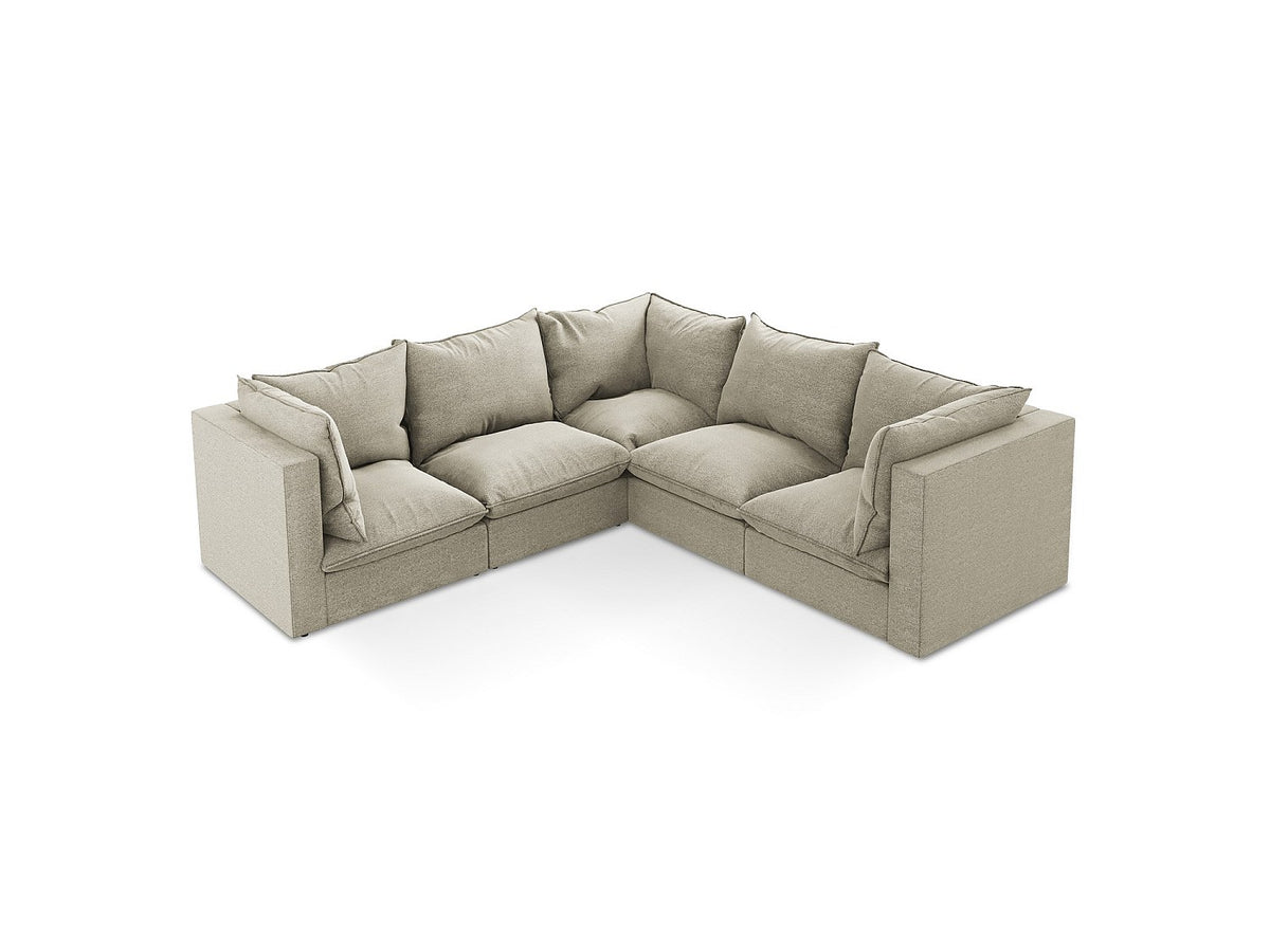 Canapé modulable 4 places taupe tissu - Ravenna