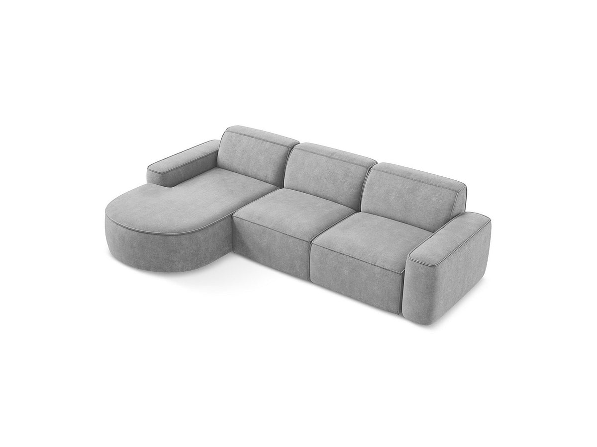 Canapé modulable 3 places gris tissu