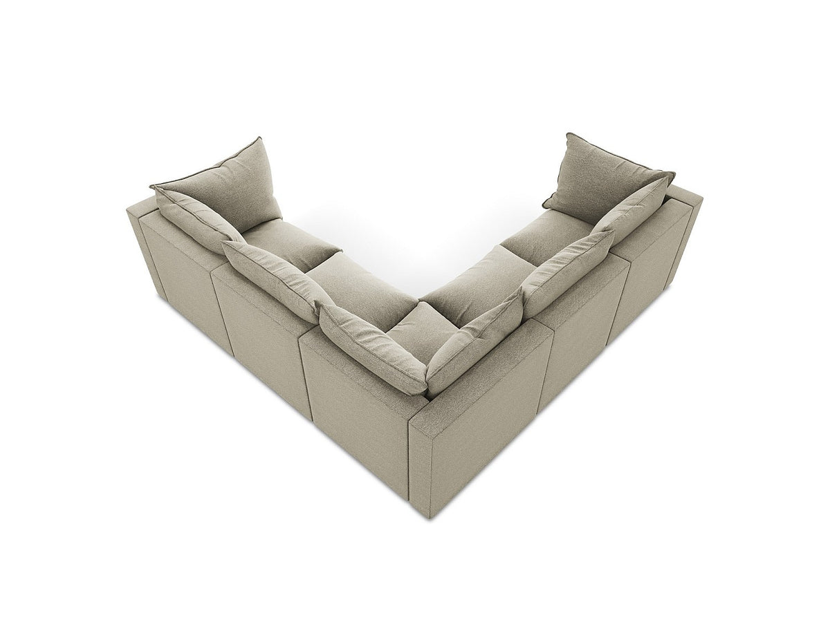Canapé modulable 4 places taupe tissu - Ravenna