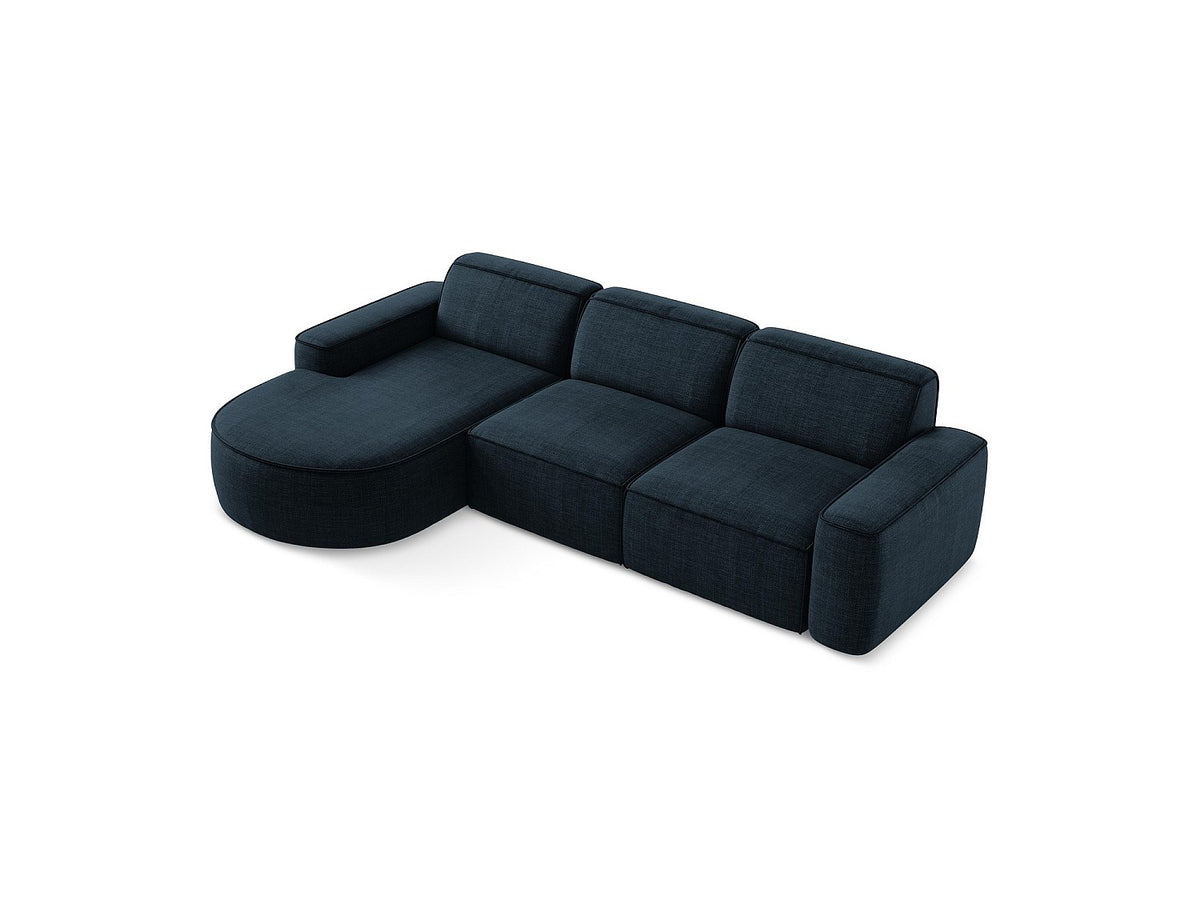 Canapé modulable 3 places bleu tissu
