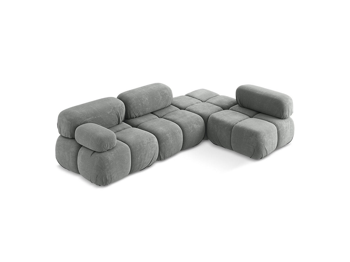 Canapé modulable 3 places gris tissu