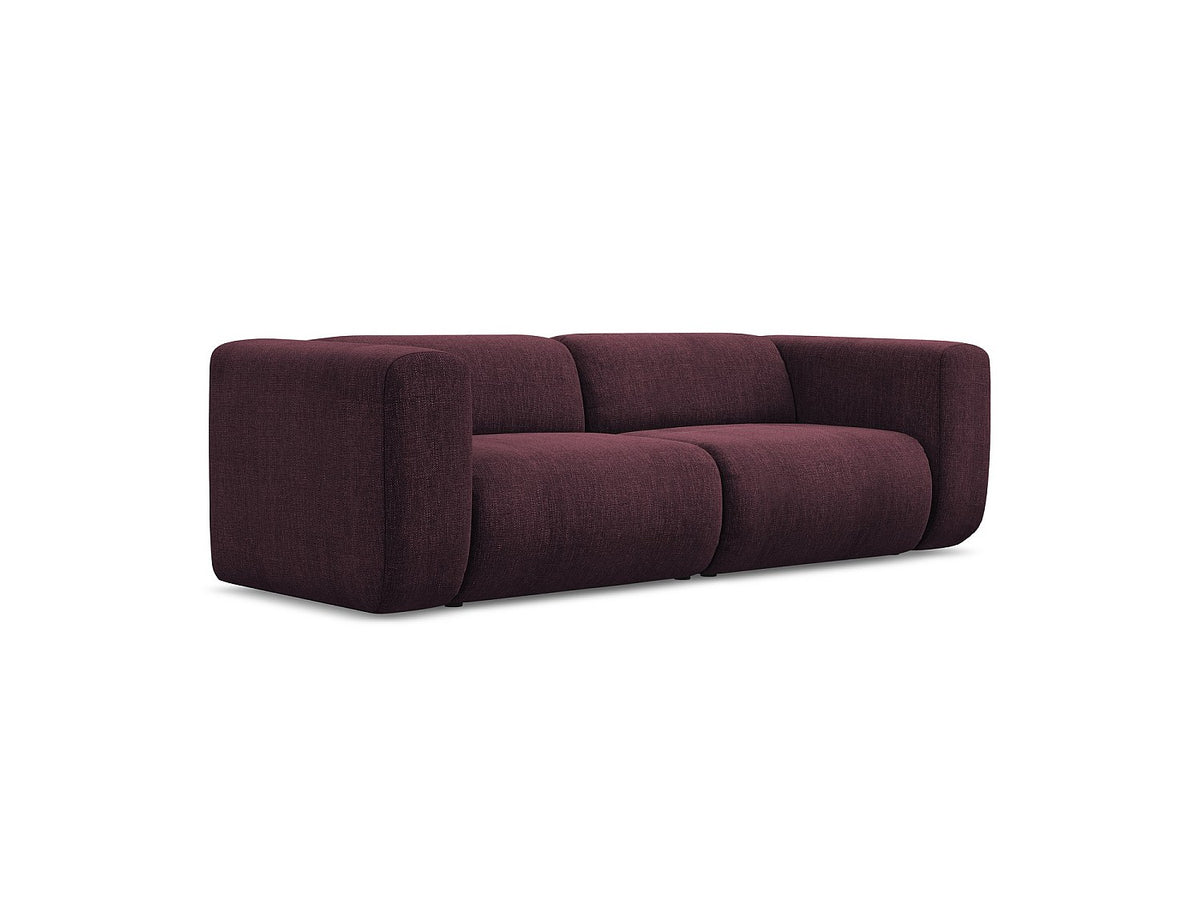 Canapé modulable 3 places rouge tissu