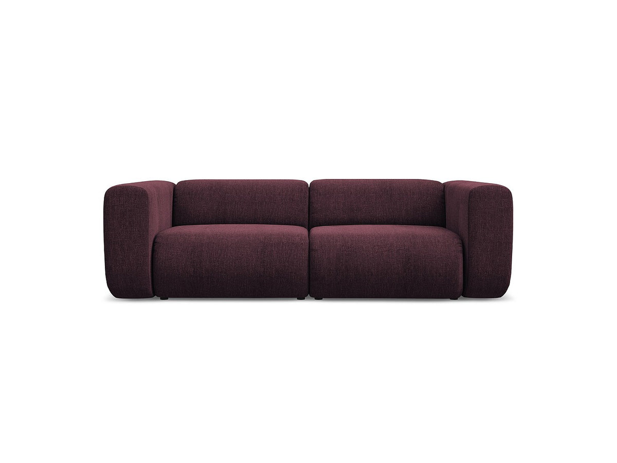 Canapé modulable 3 places rouge tissu