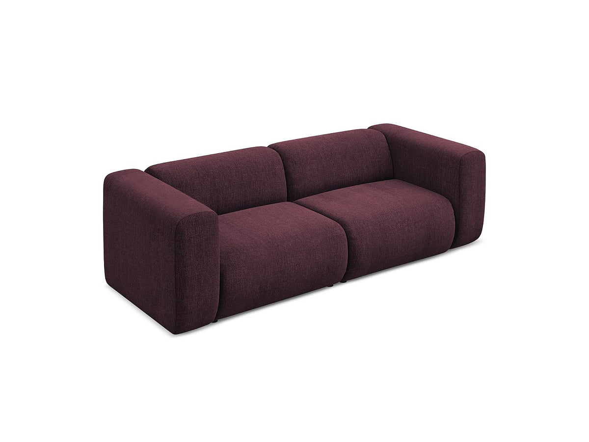Canapé modulable 3 places rouge tissu