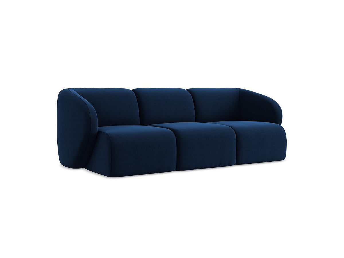 Canapé modulable 3 places bleu tissu