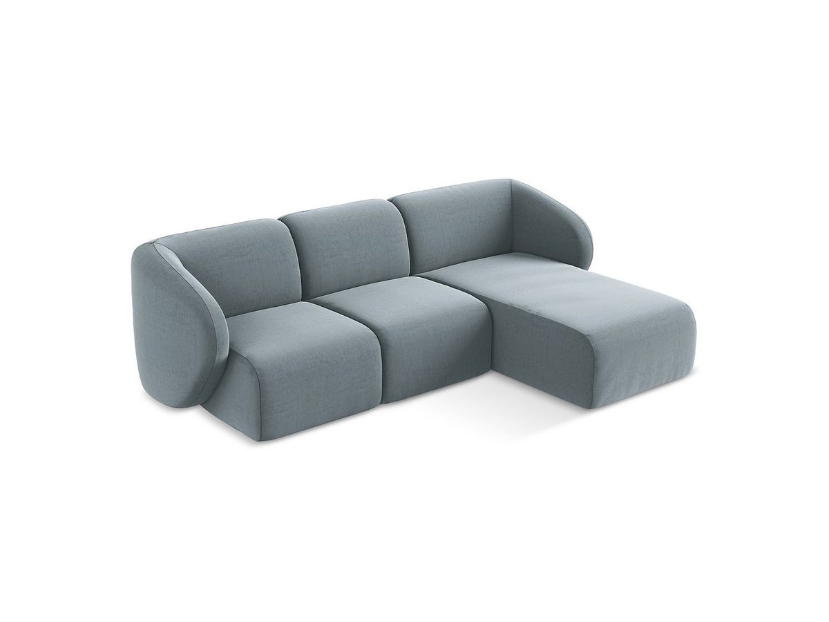 Canapé modulable 3 places bleu tissu
