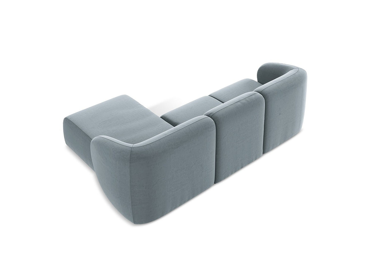 Canapé modulable 3 places bleu tissu