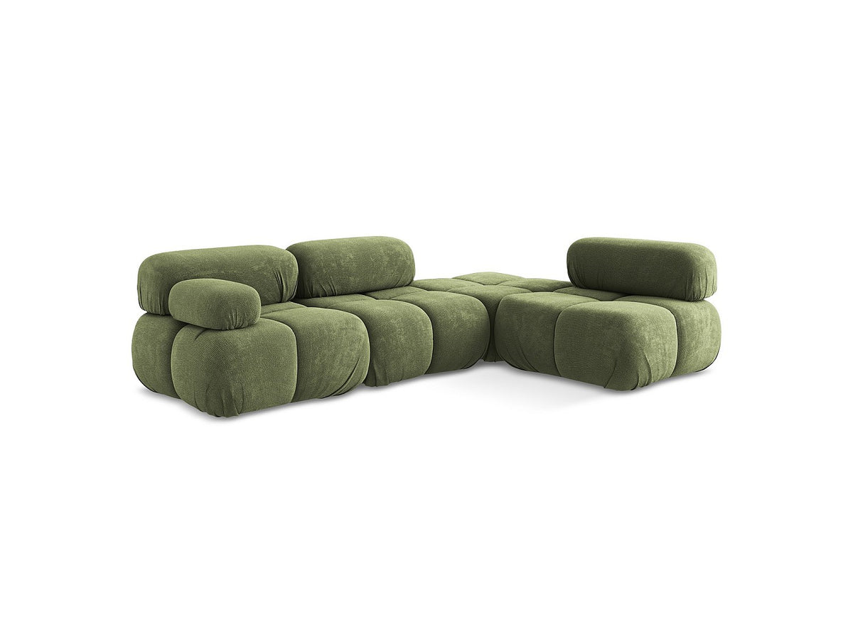 Canapé modulable 3 places vert tissu