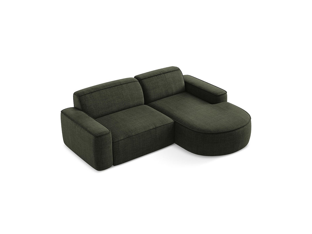 Canapé modulable 5 places vert tissu