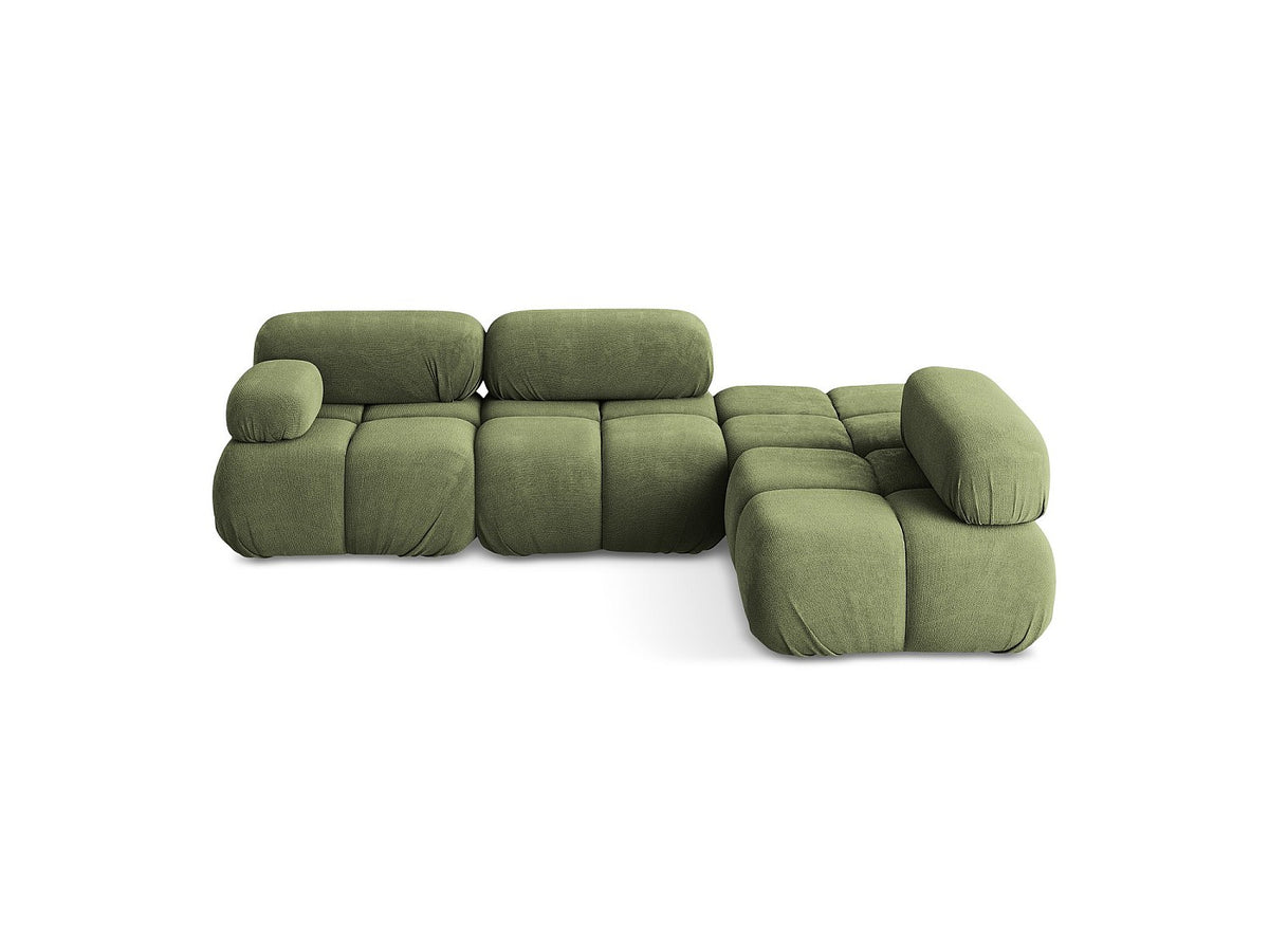 Canapé modulable 3 places vert tissu