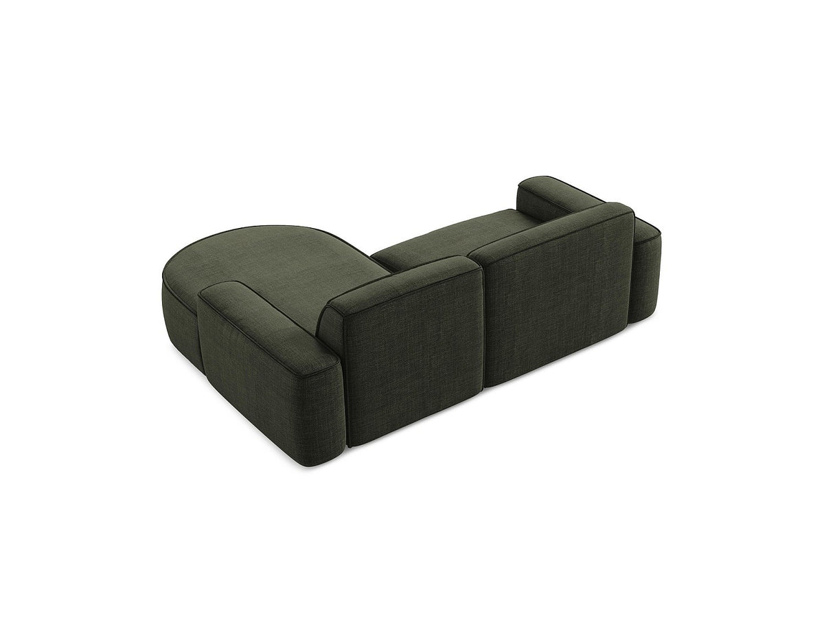 Canapé modulable 5 places vert tissu