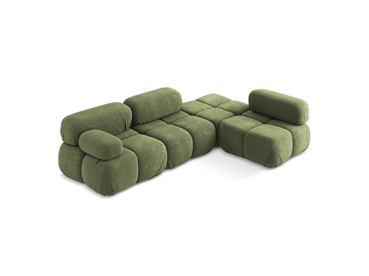 Canapé modulable 3 places vert tissu