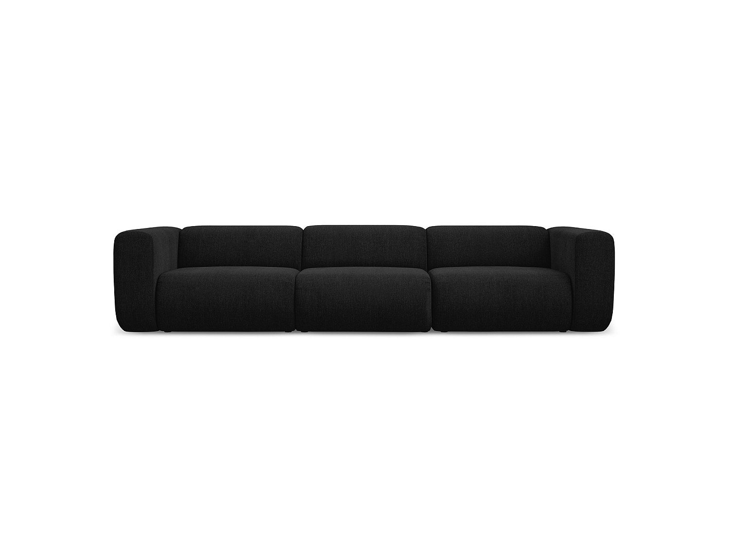 Canapé modulable 4 places noir tissu