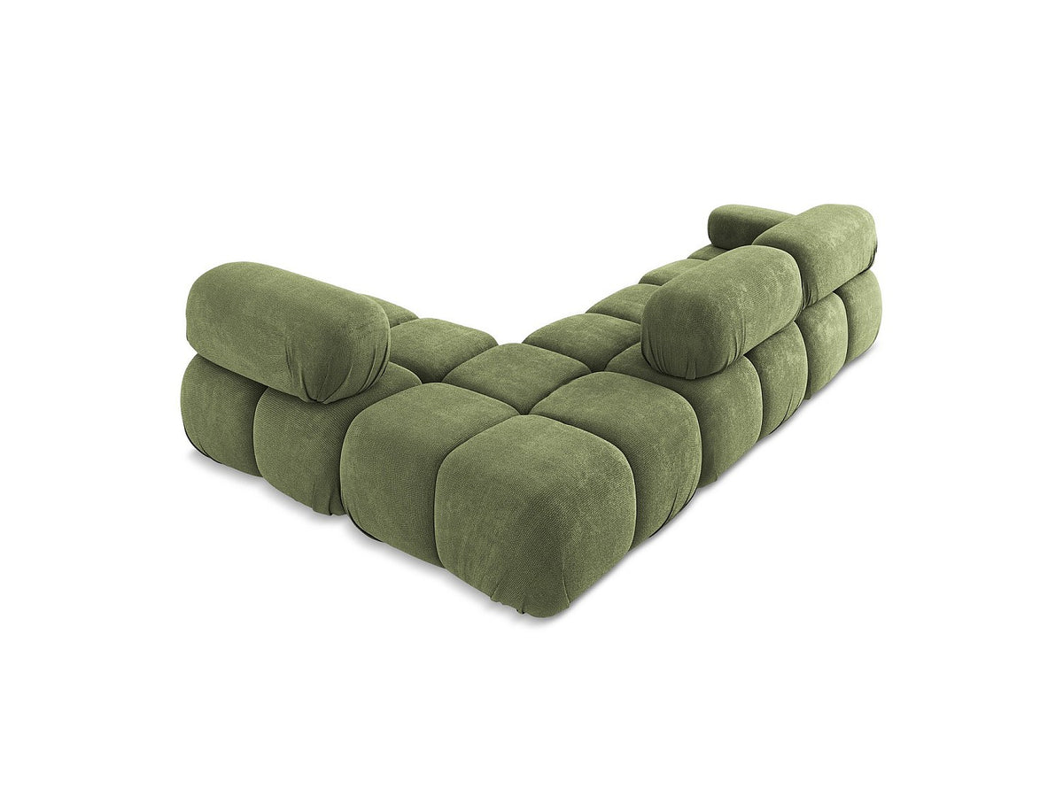 Canapé modulable 3 places vert tissu
