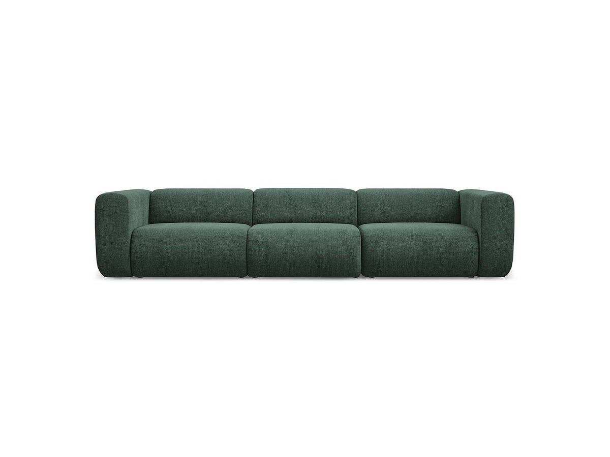 Canapé modulable 4 places vert tissu