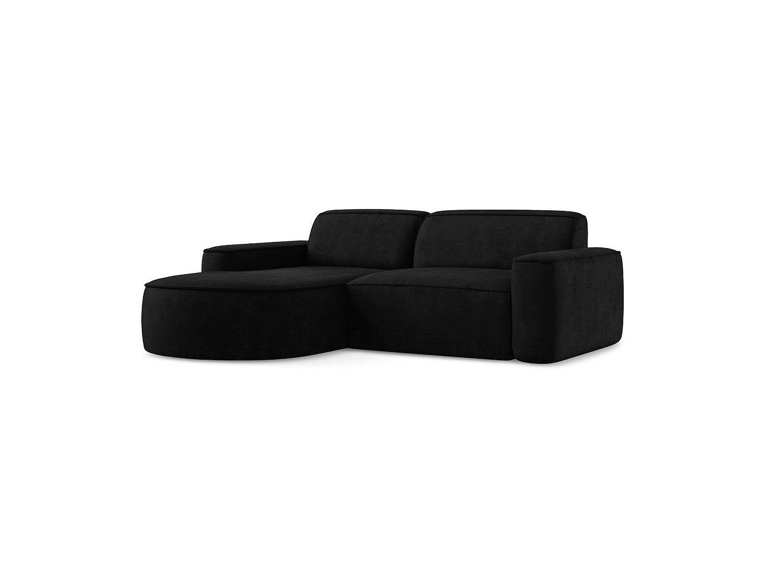 Canapé modulable 5 places noir tissu