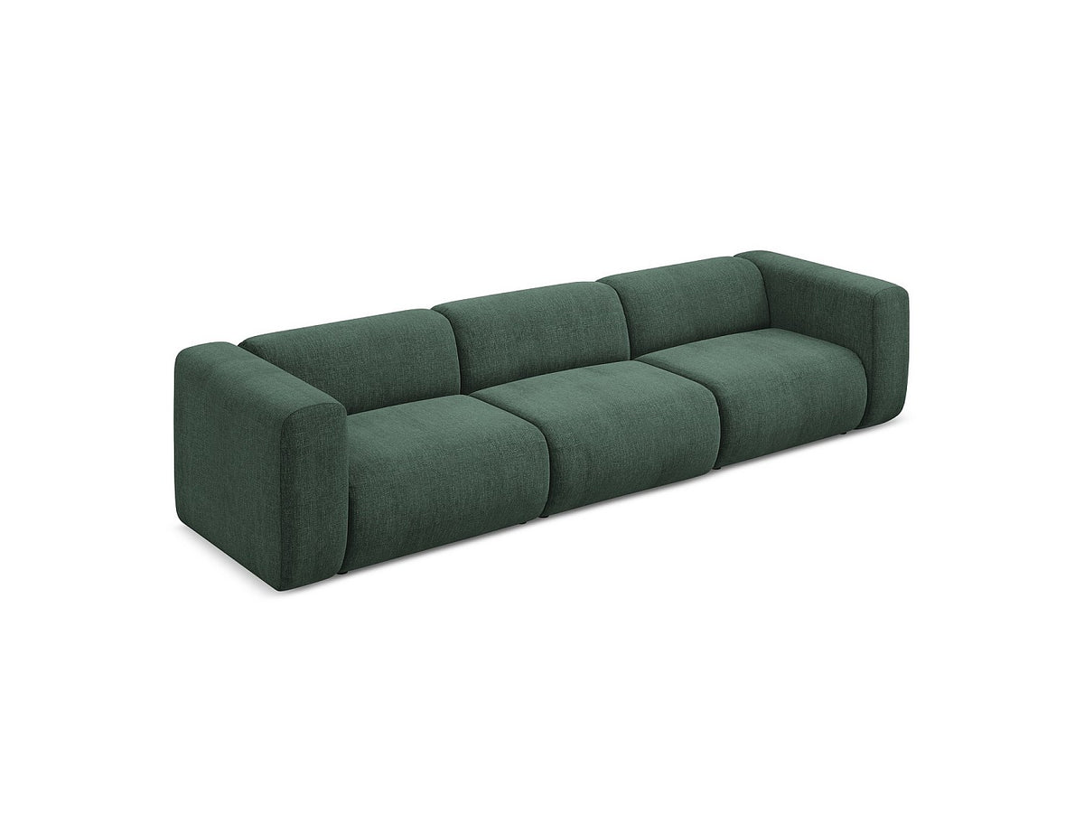 Canapé modulable 4 places vert tissu