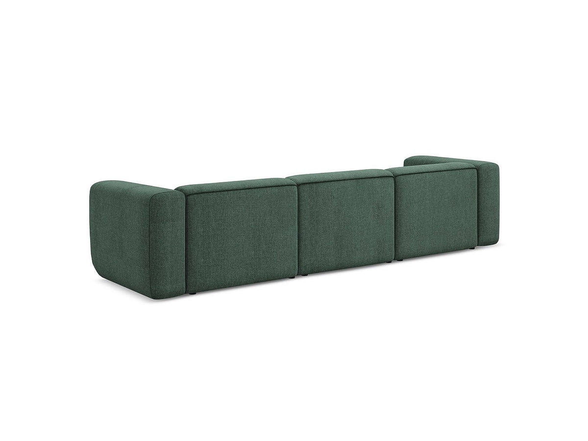 Canapé modulable 4 places vert tissu