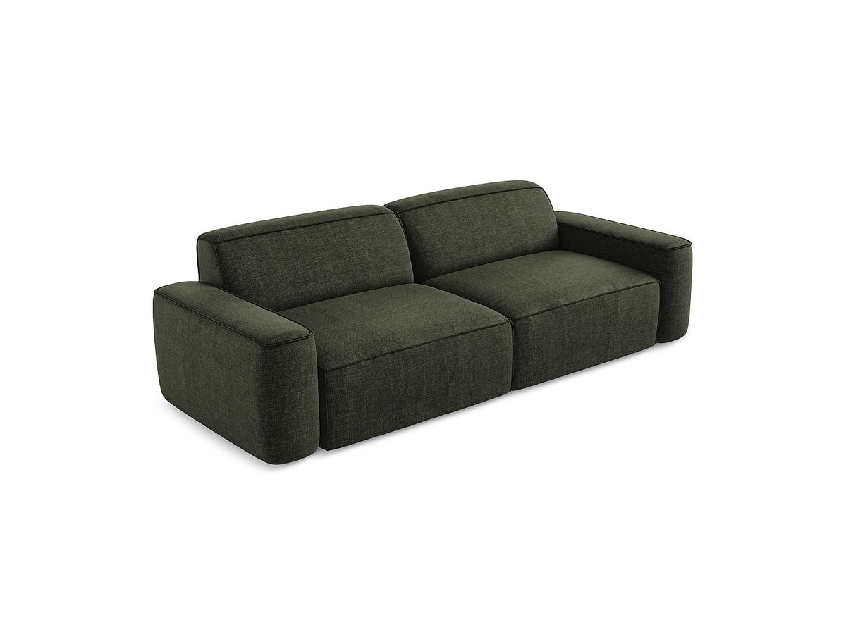 Canapé modulable 4 places vert tissu