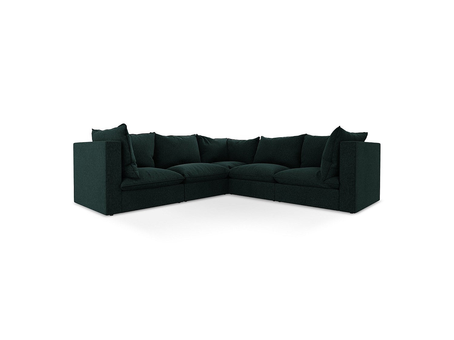 Canapé modulable 4 places vert velours - Ravenna