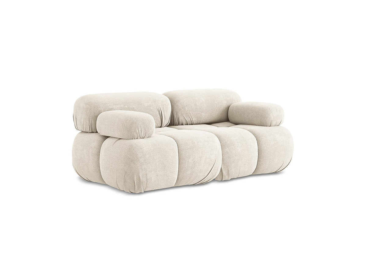 Canapé modulable 2 places beige tissu
