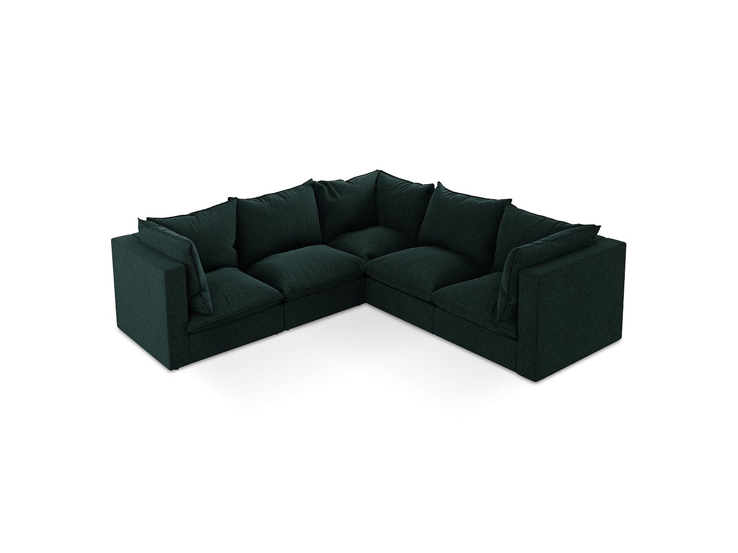 Canapé modulable 4 places vert velours - Ravenna