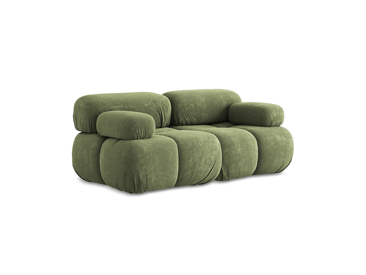 Canapé modulable 2 places vert tissu