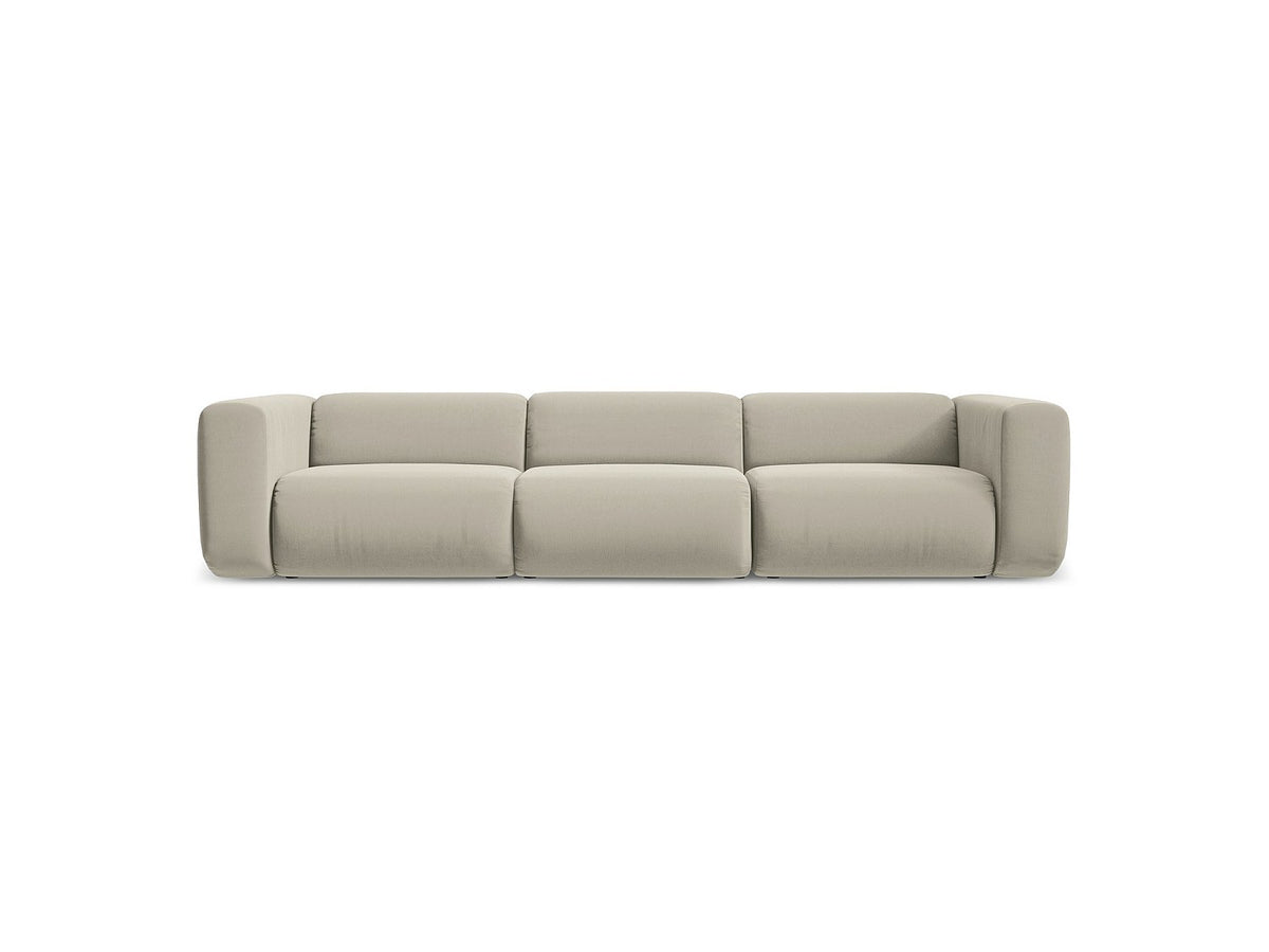 Canapé modulable 4 places marron tissu