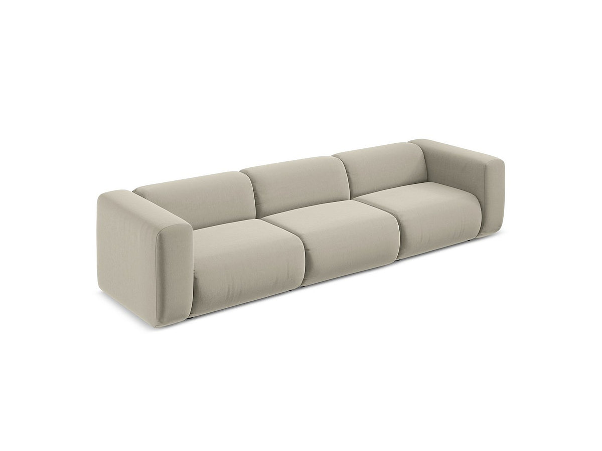 Canapé modulable 4 places marron tissu