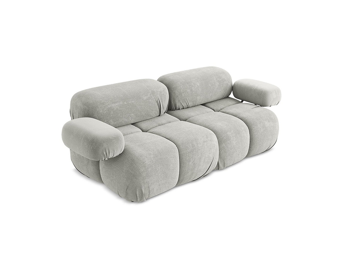 Canapé modulable 2 places gris tissu