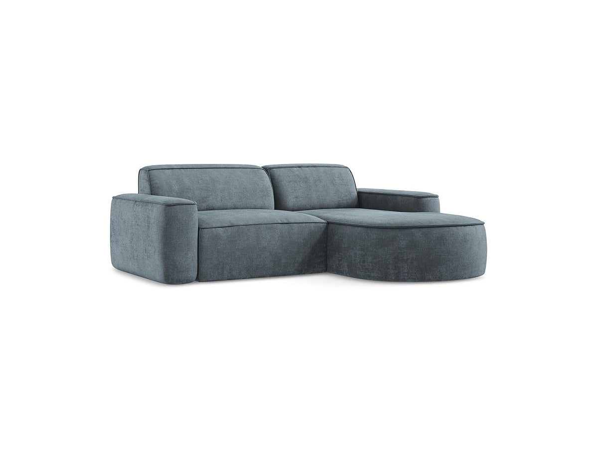 Canapé modulable 5 places bleu tissu