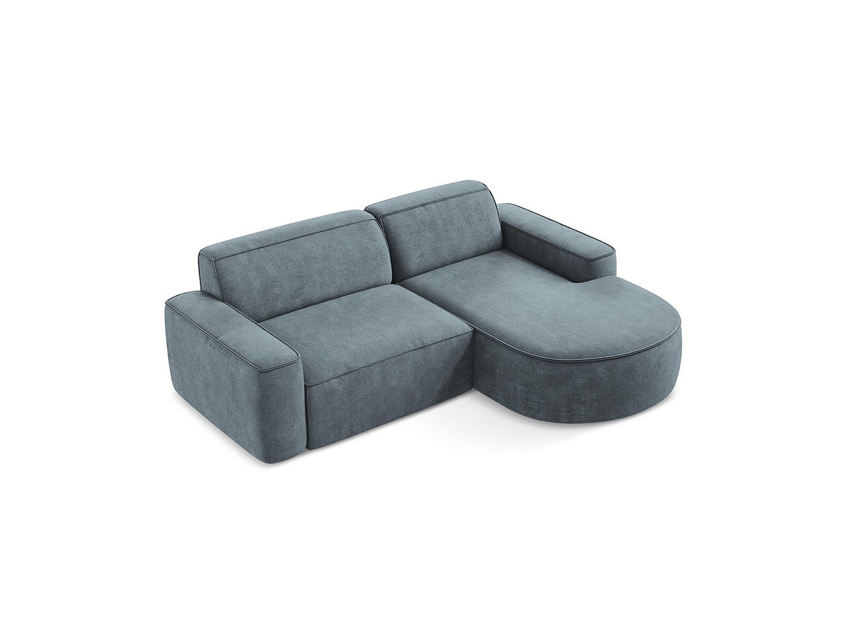 Canapé modulable 5 places bleu tissu