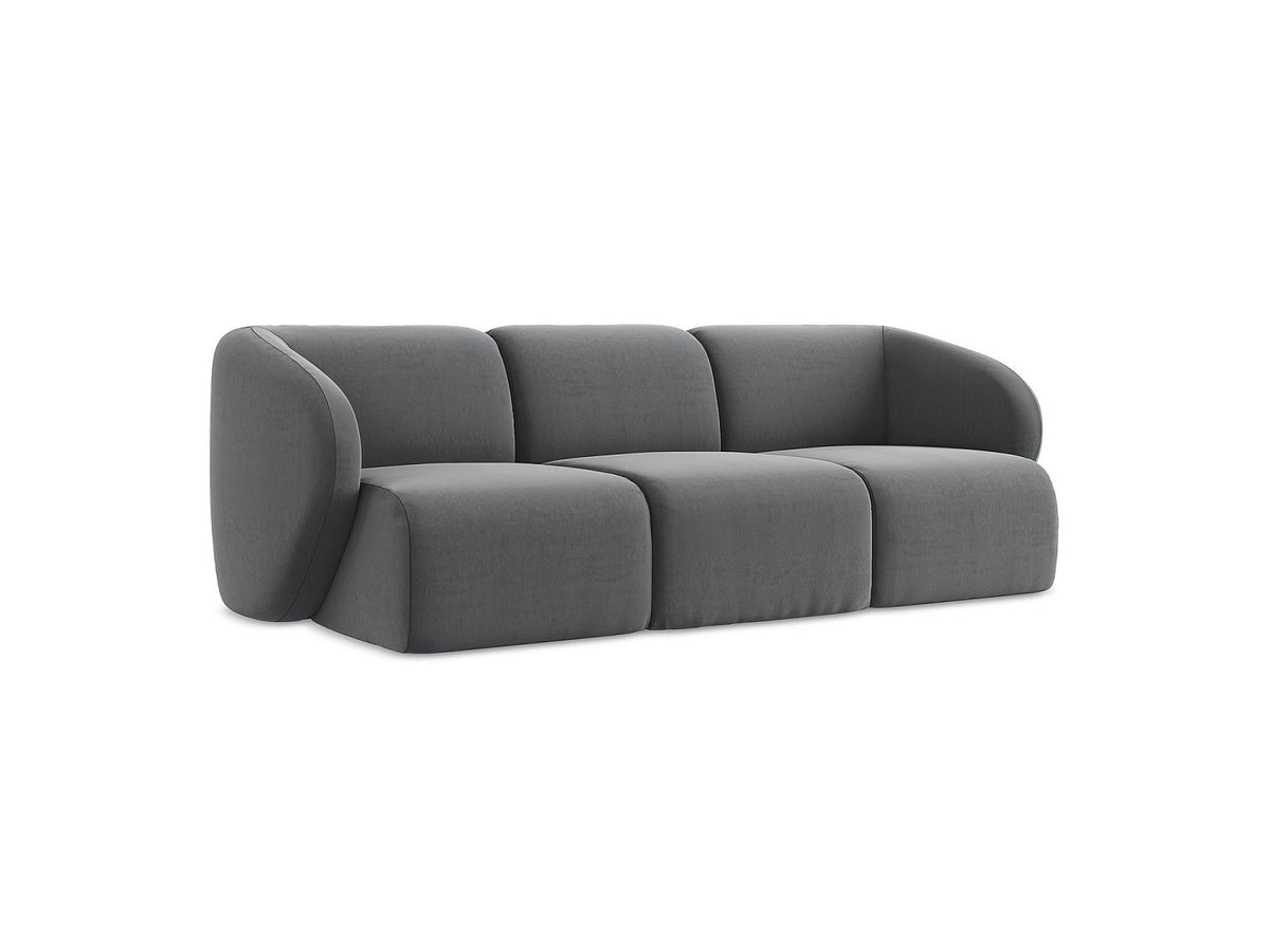 Canapé modulable 3 places gris tissu