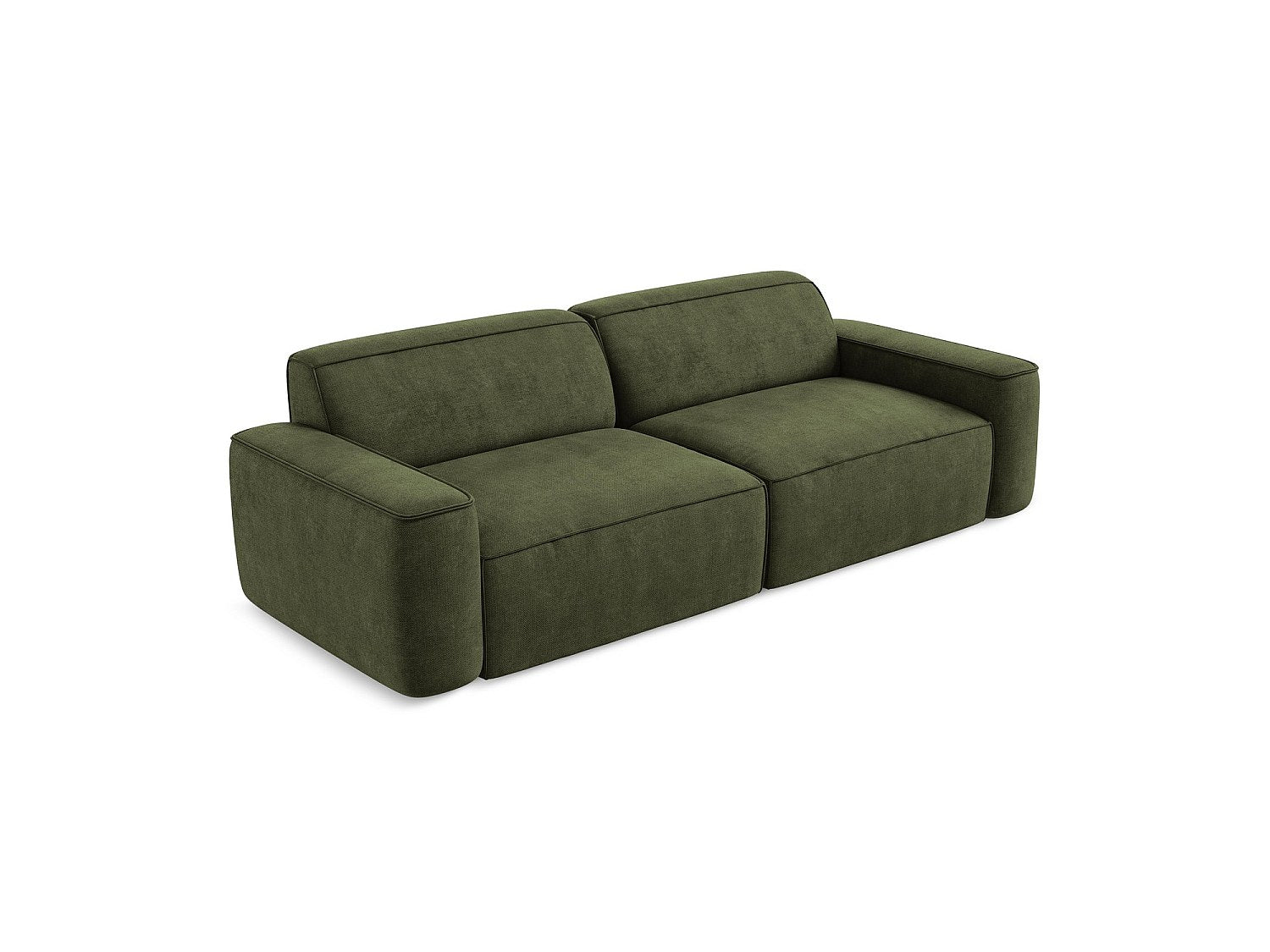 Canapé modulable 4 places vert tissu