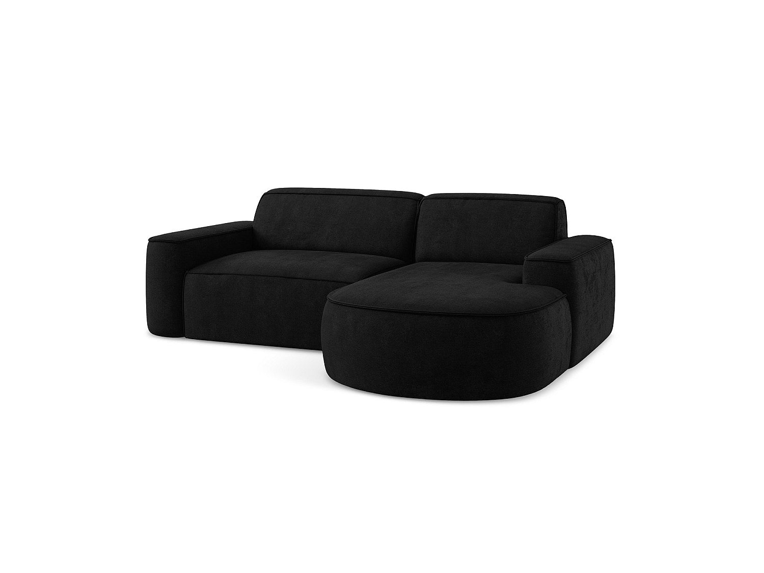 Canapé modulable 5 places noir tissu