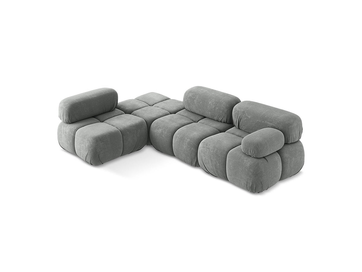 Canapé modulable 3 places gris tissu