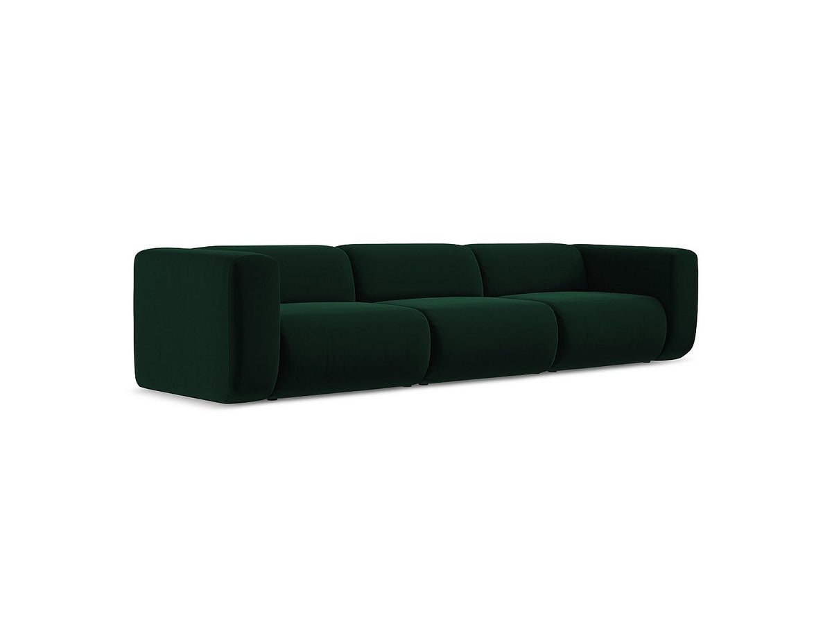 Canapé modulable 4 places vert tissu