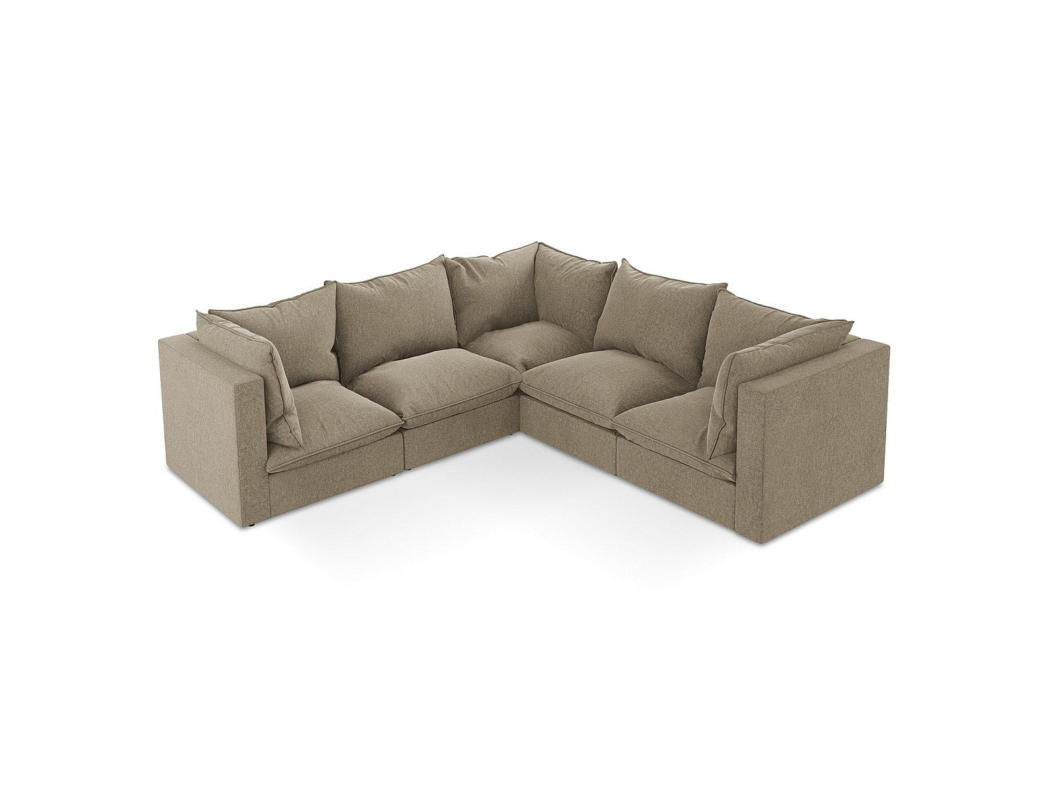 Canapé modulable 4 places beige velours - Ravenna