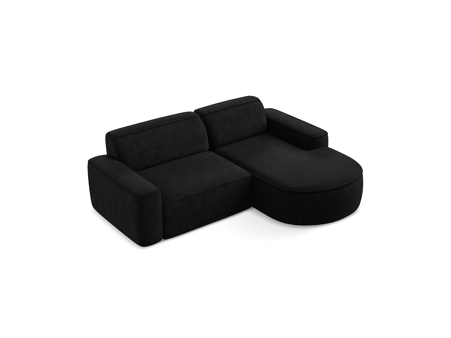 Canapé modulable 5 places noir tissu