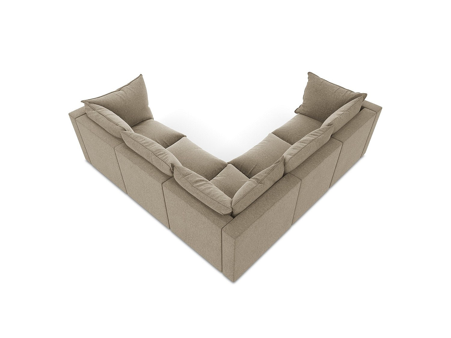 Canapé modulable 4 places beige velours - Ravenna