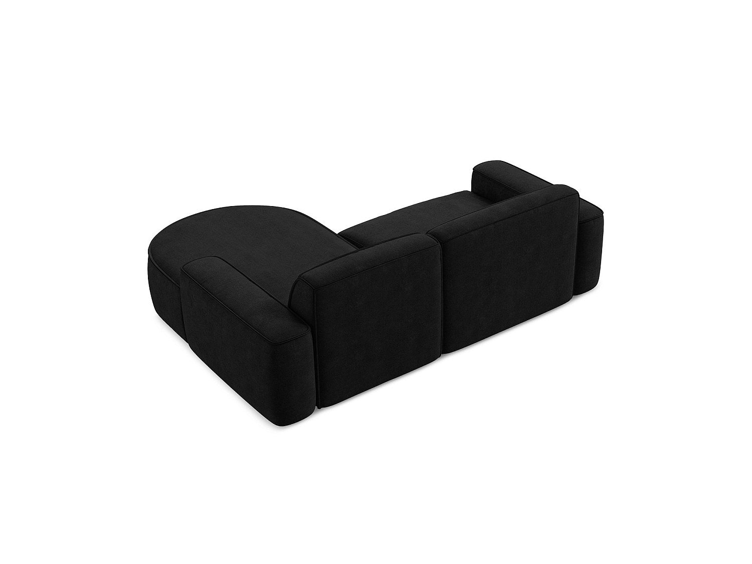 Canapé modulable 5 places noir tissu