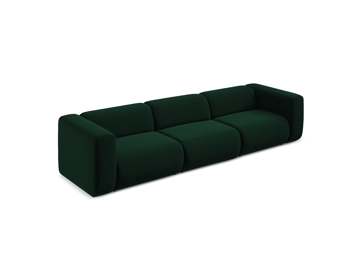 Canapé modulable 4 places vert tissu