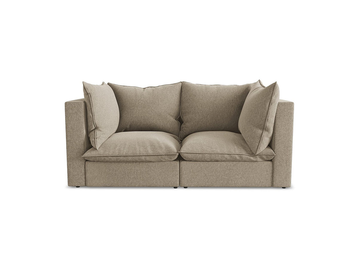 Canapé modulable 2 places beige velours - Ravenna