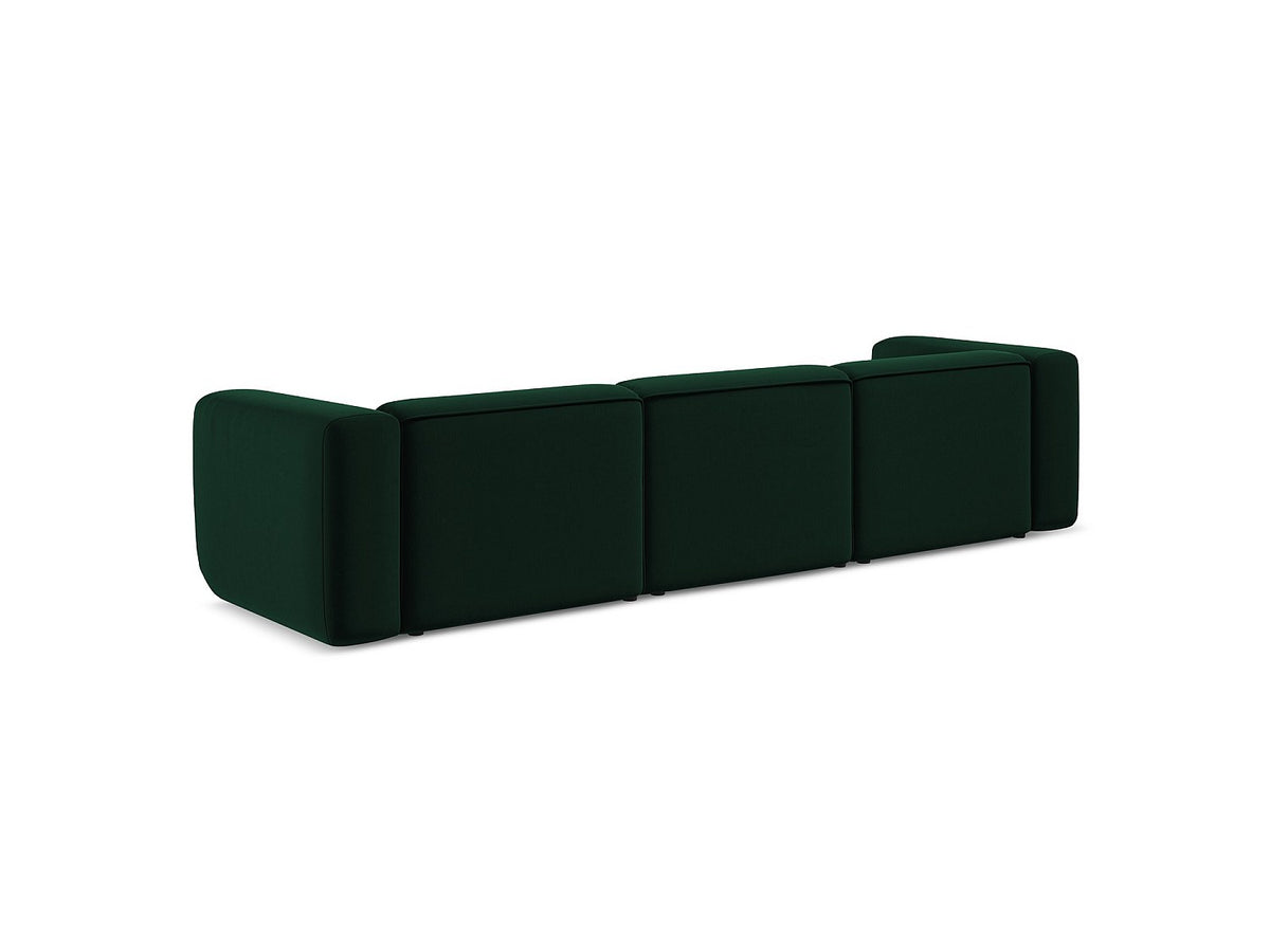 Canapé modulable 4 places vert tissu