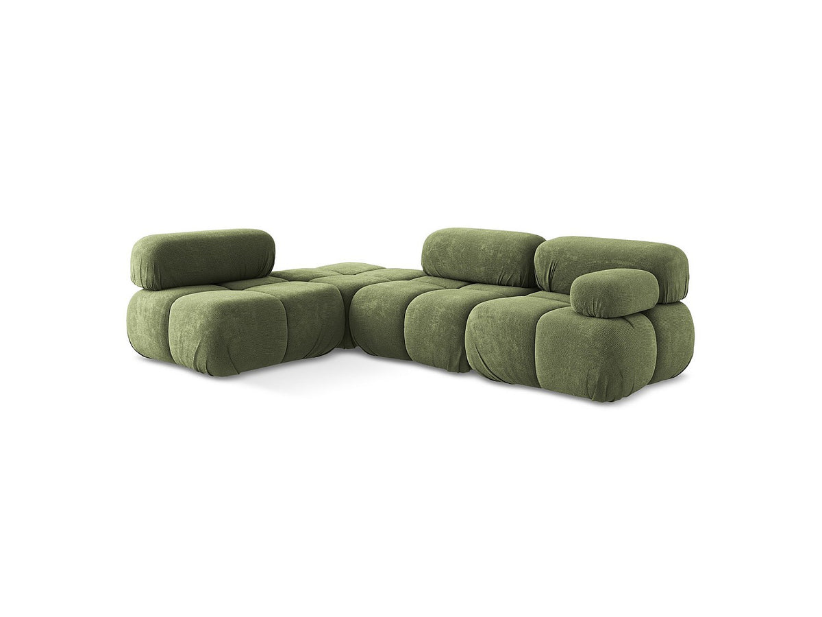 Canapé modulable 3 places vert tissu