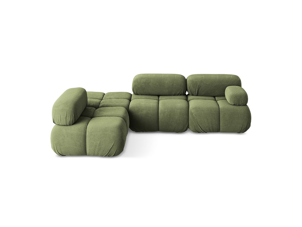 Canapé modulable 3 places vert tissu