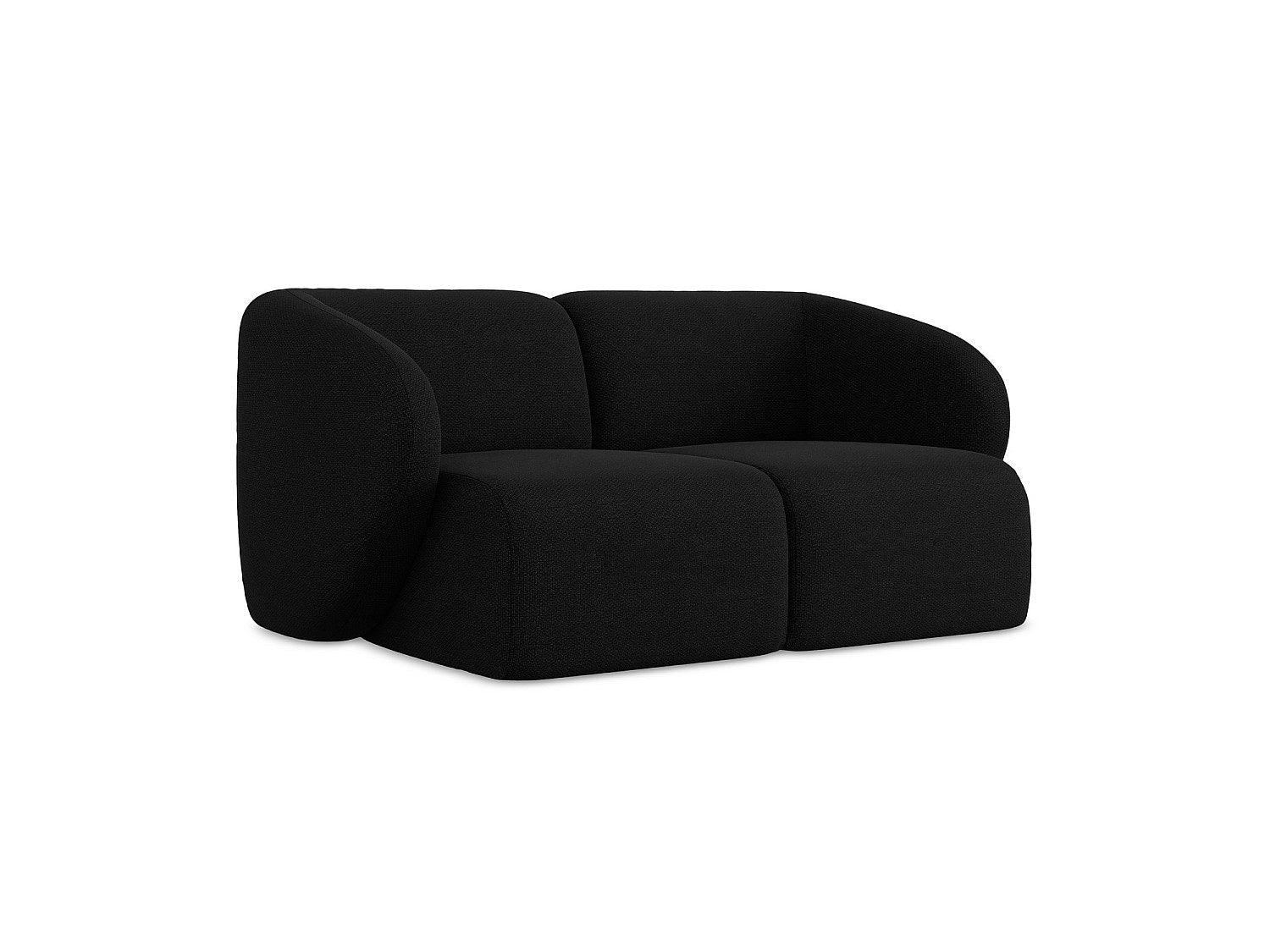 Canapé modulable 2 places noir tissu